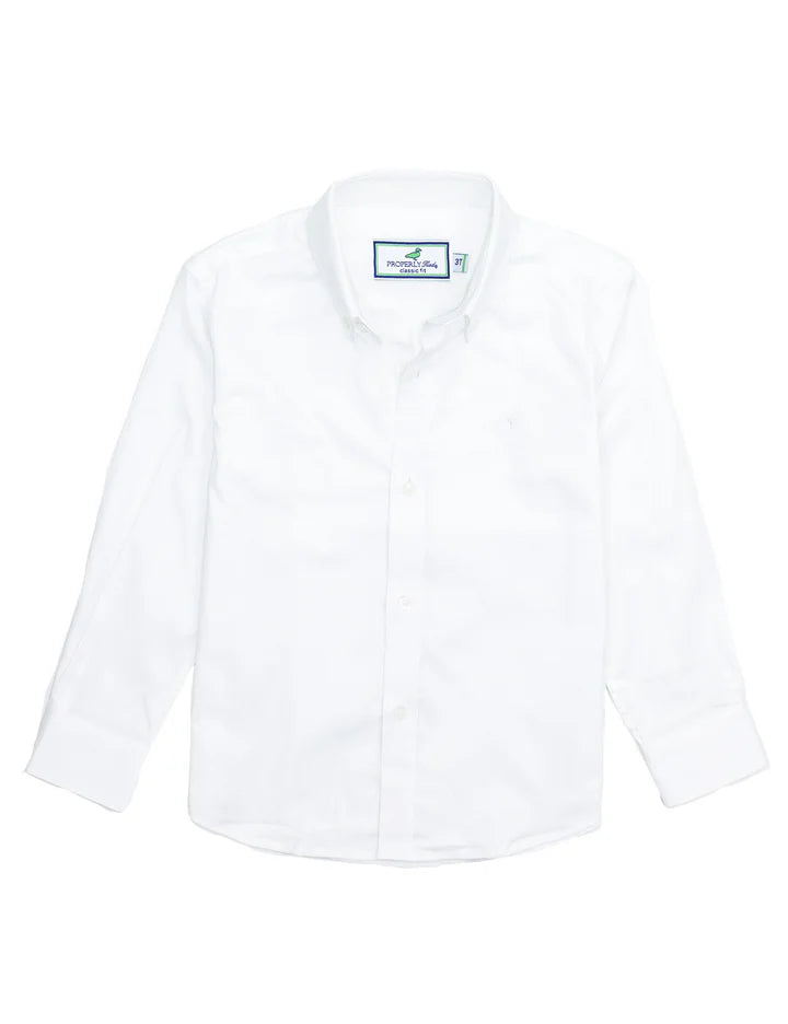 Properly Tied Boys Park Avenue Dress Shirt: White