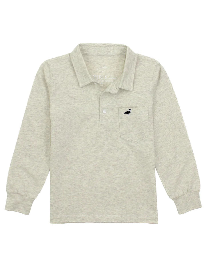 Harrison Pocket LS Polo: Oatmeal