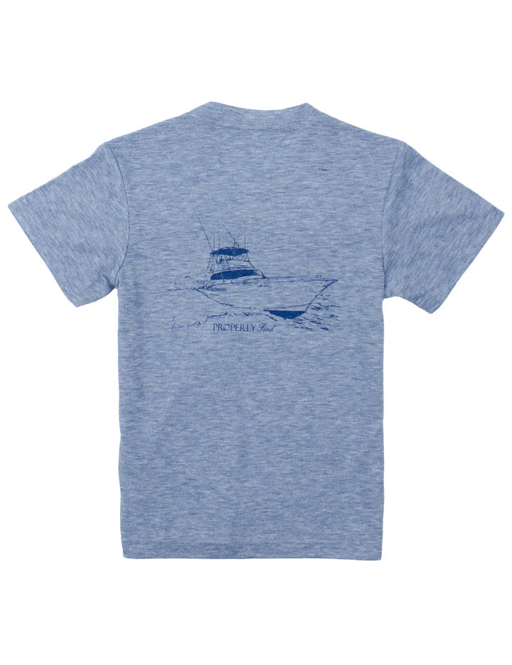 Boys Deep Sea SS Portland Pocket Tee: Ocean