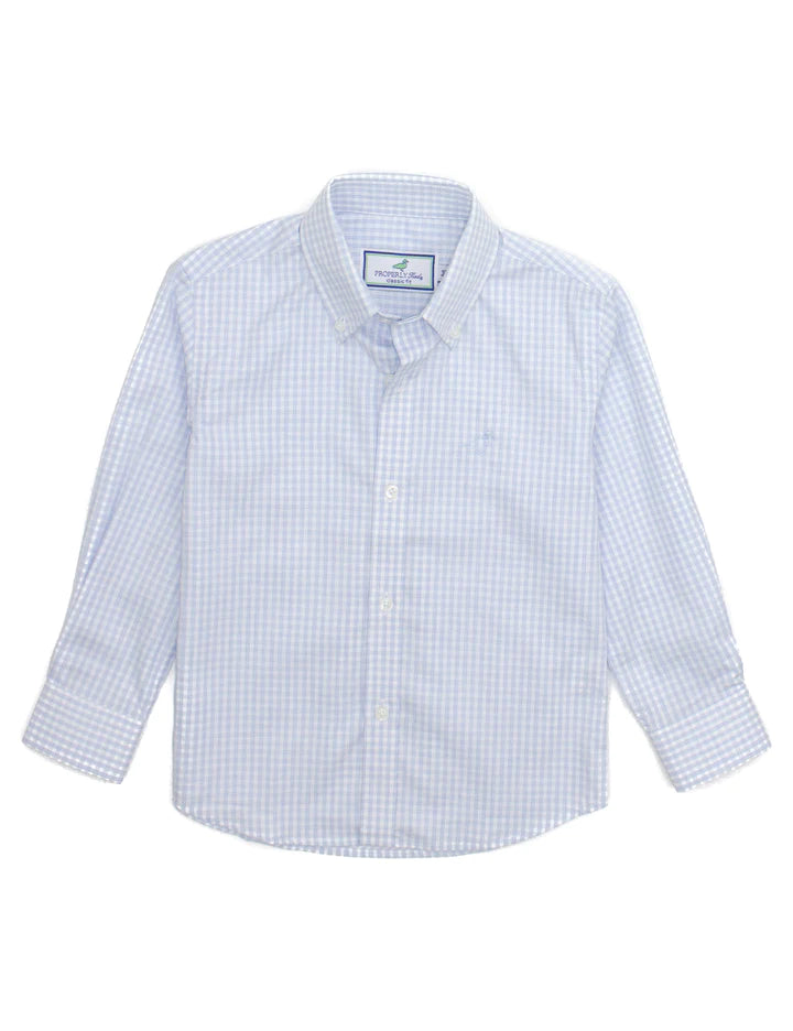 Boys Park Avenue Dress Shirt: Cloud Check