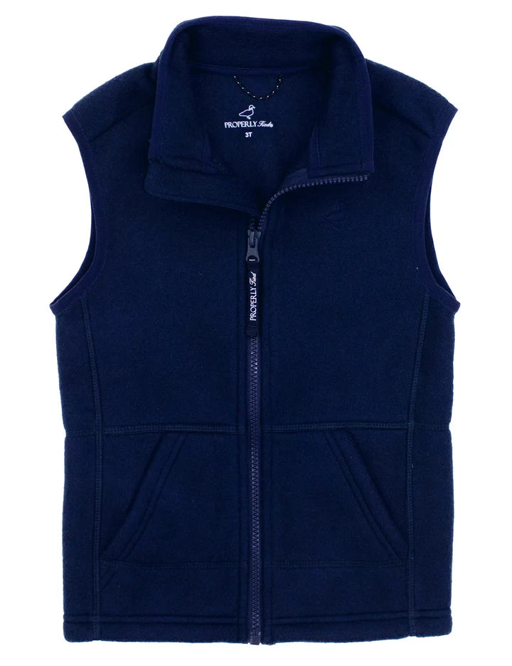 Boys Blake Vest: Navy