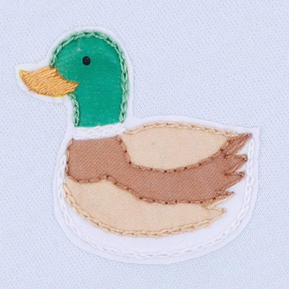 Mini Mallard Embroidered SS Bubble: Light Blue