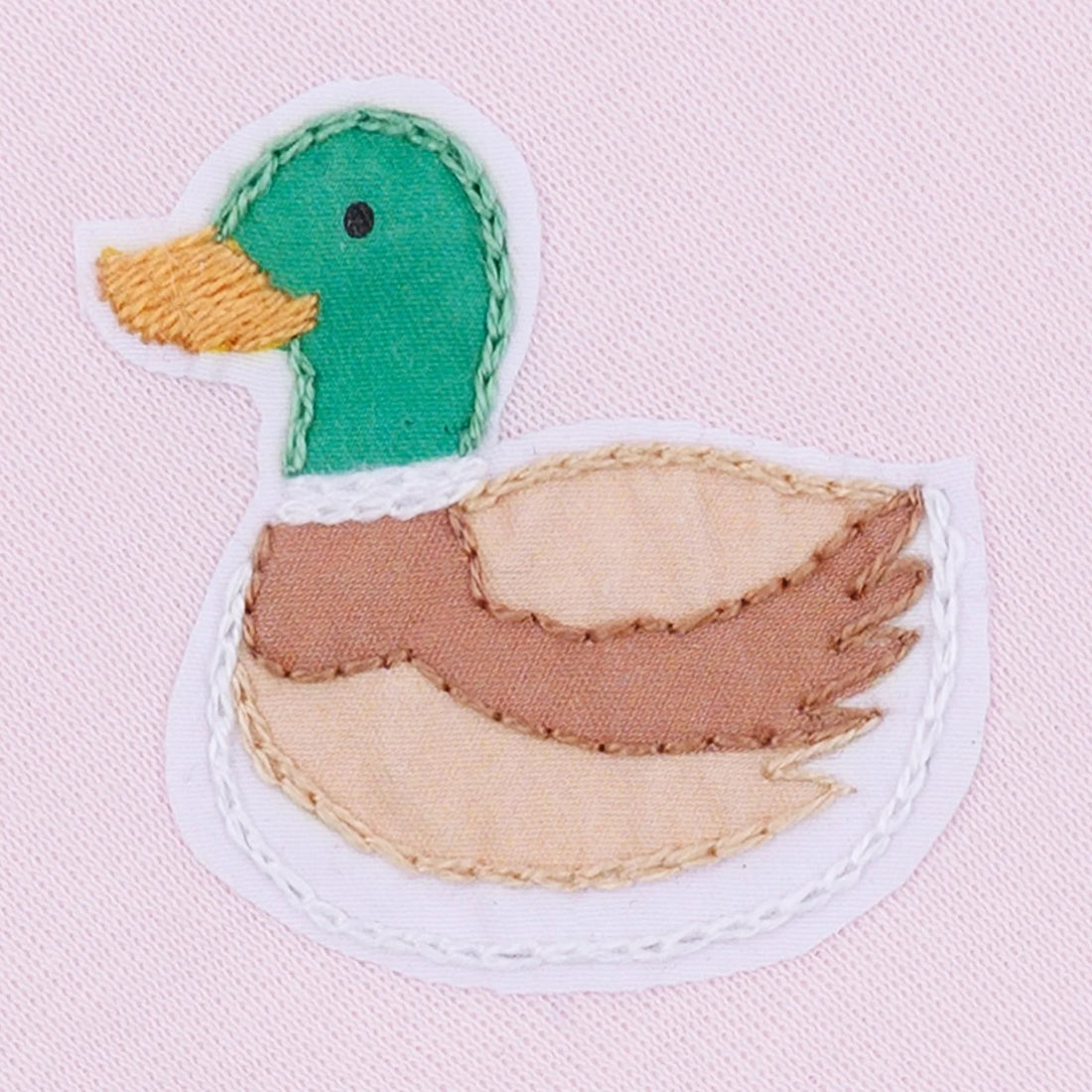 Mini Mallard Embroidered Flutter Sleeve Bubble: Pink