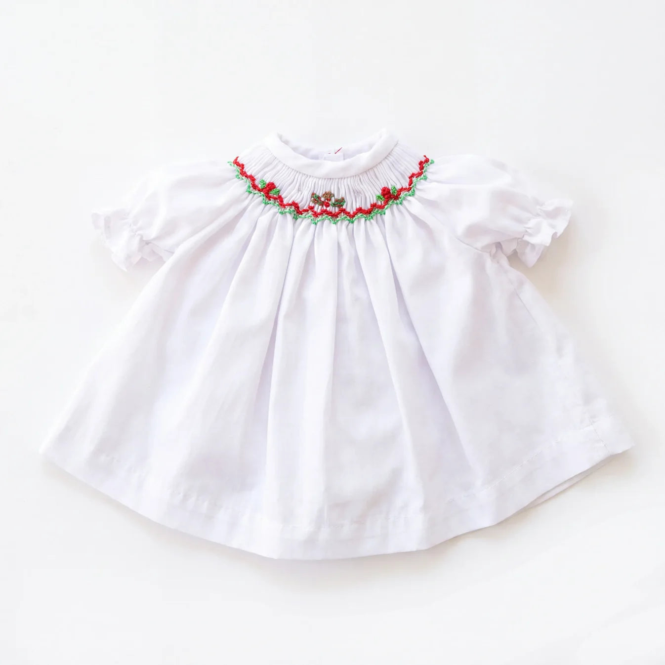 White Holly Smocked Baby Doll Dress
