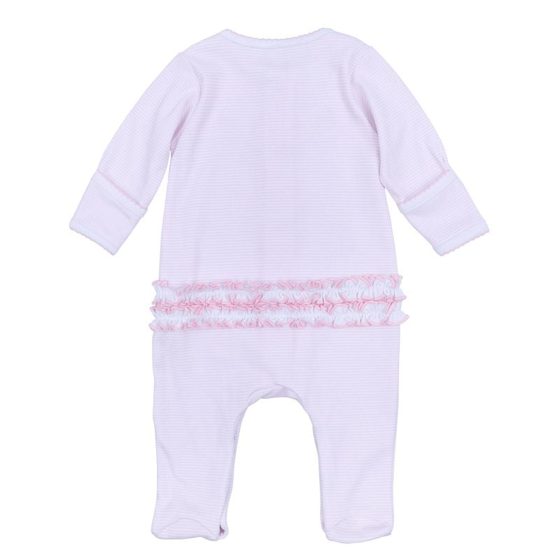 Touchdown Cutie Embroidered Snap Footie: Pink