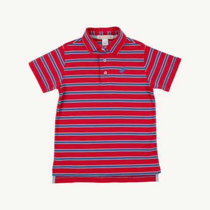 TBBC SS Prim &amp; Proper Polo: Richmond Red, Woodboat Blue &amp; Buckhead Blue