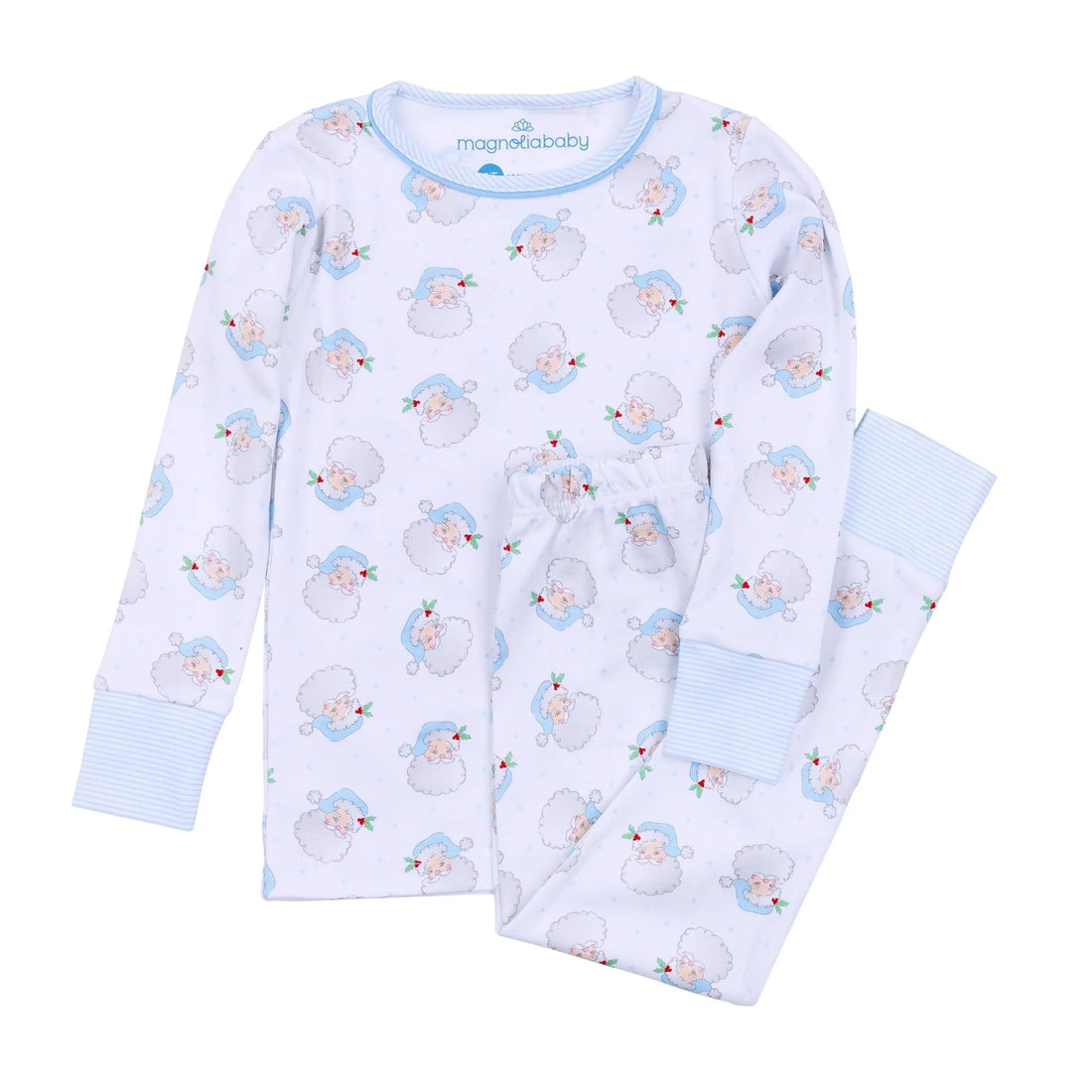 Santa Baby Toddler Long Pajamas: Light Blue