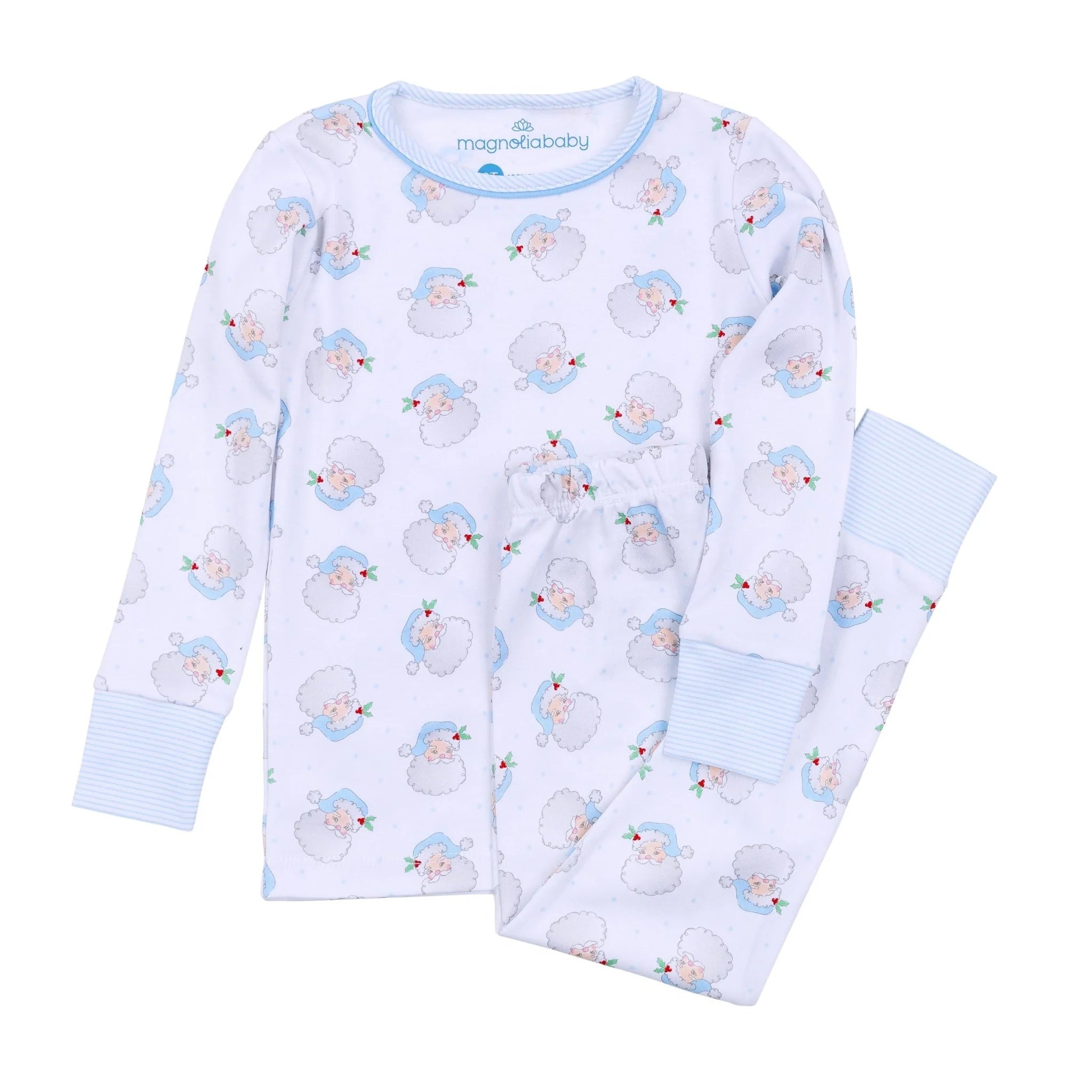 Santa Baby Toddler Long Pajamas: Light Blue
