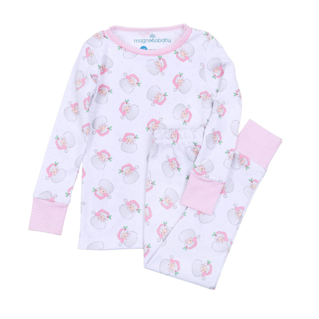 Santa Baby Toddler Long Pajamas: Light Pink