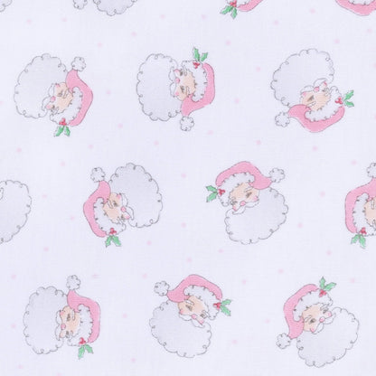 Santa Baby Zipper Footie: Light Pink