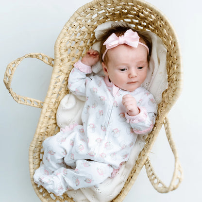 Santa Baby Zipper Footie: Light Pink