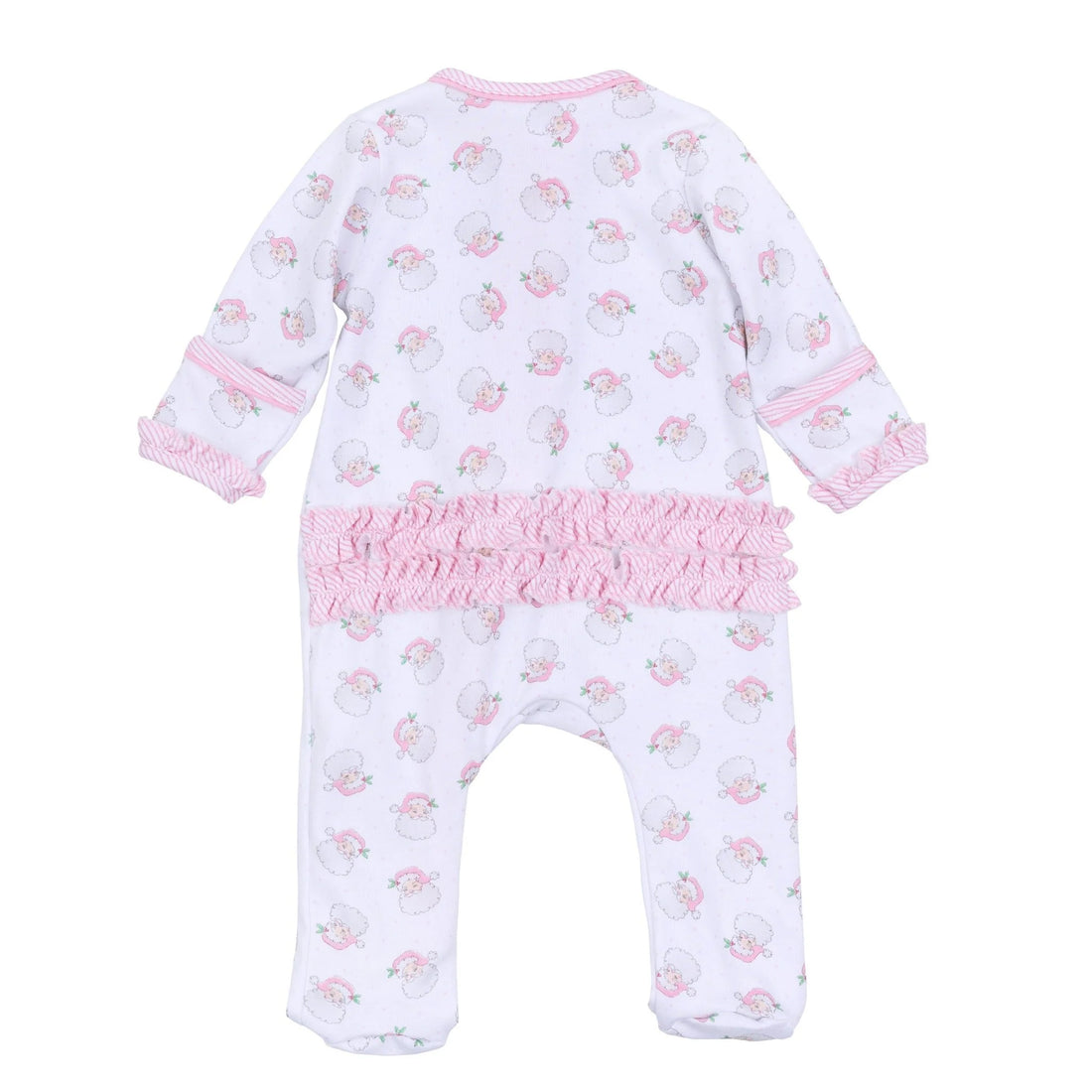 Santa Baby Zipper Footie: Light Pink