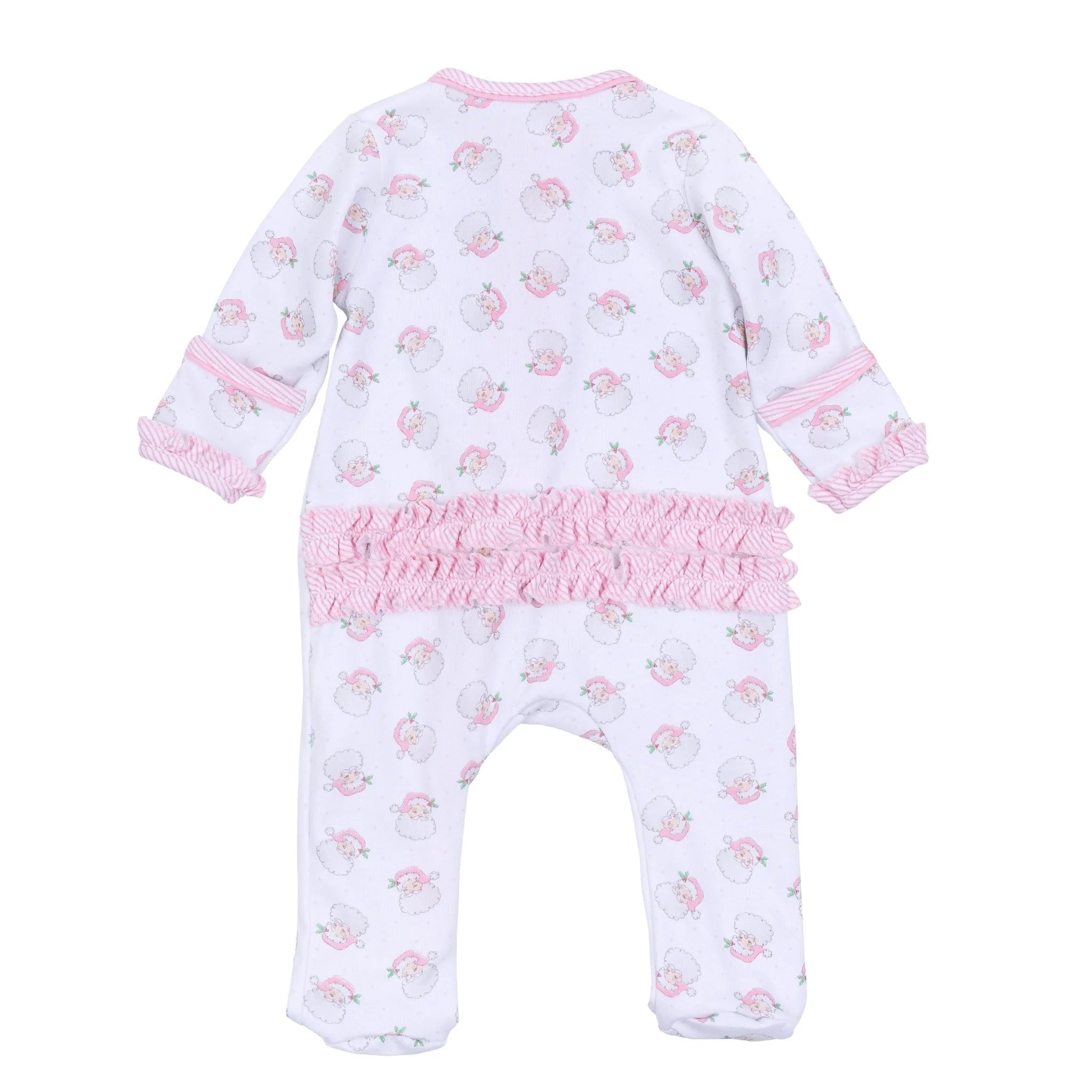 Santa Baby Zipper Footie: Light Pink