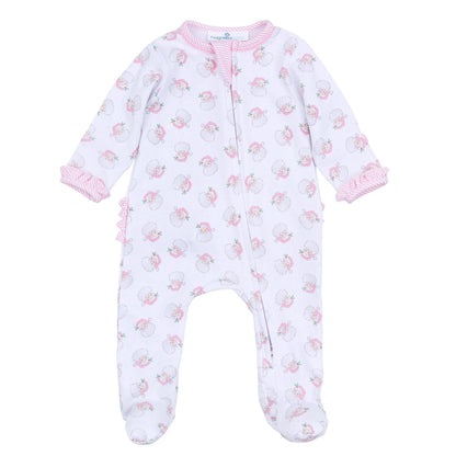 Santa Baby Zipper Footie: Light Pink