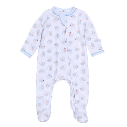 Santa Baby Toddler Zipper Footie: Light Blue