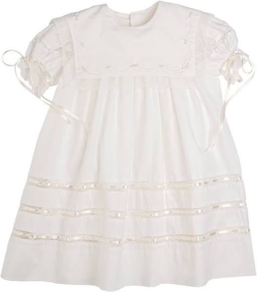 Elle A Dress: Blessings White Batiste with Ecru Embroidery