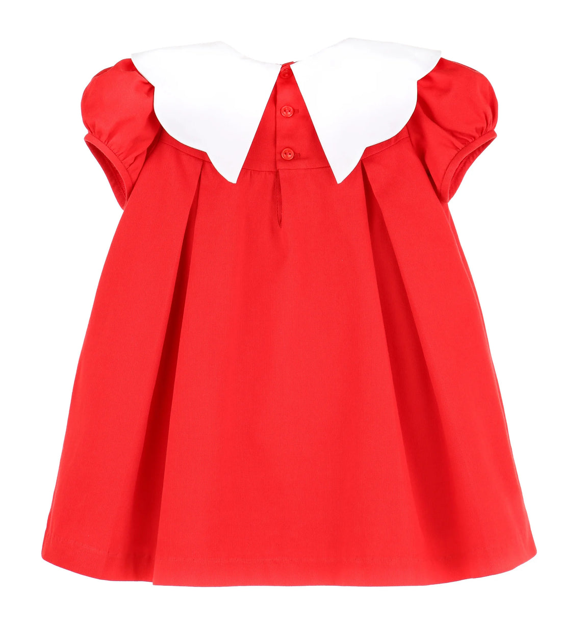 Timeless Tots Scallop A-Line Dress: Red