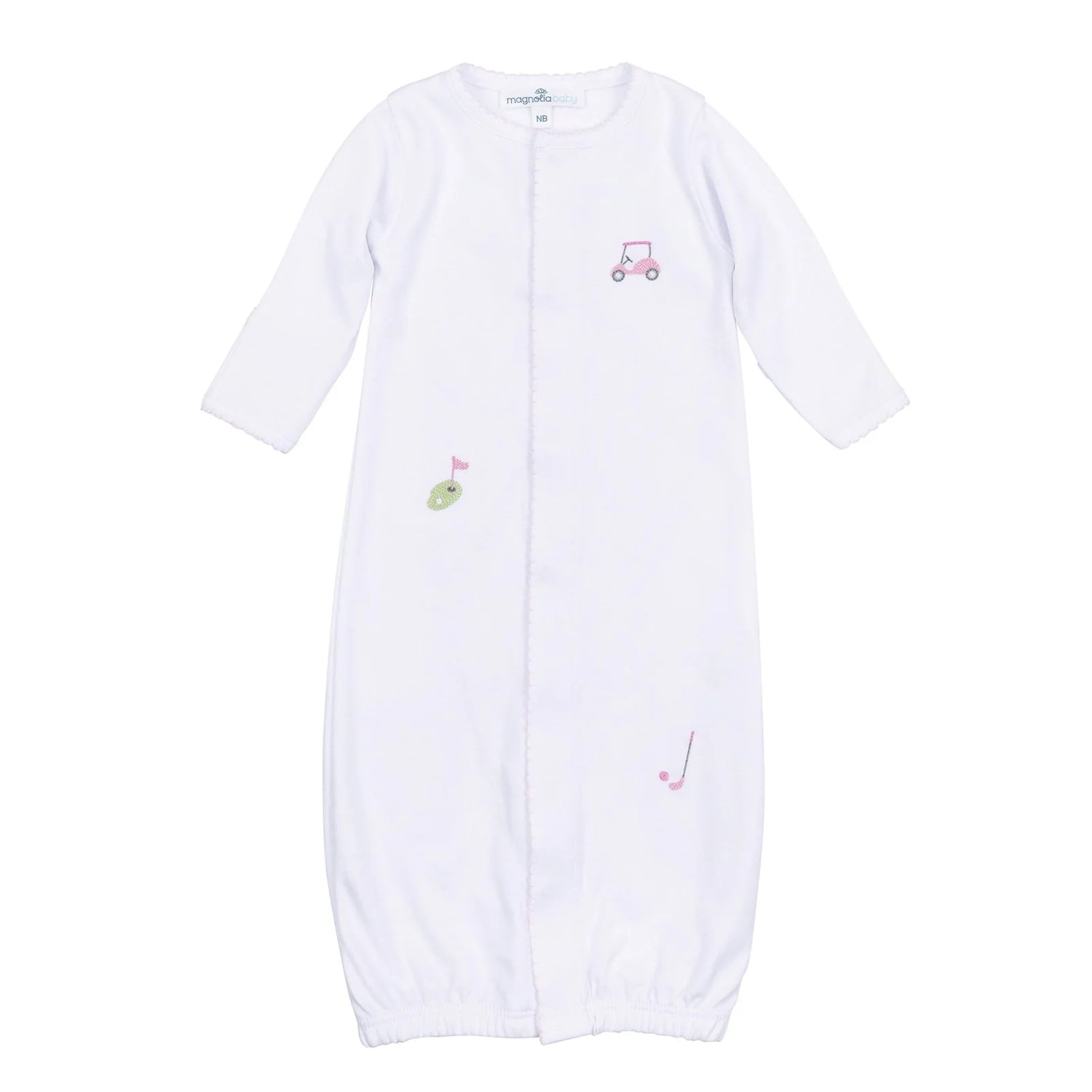 Tiny Tee Time Embroidered Converter: Light PInk