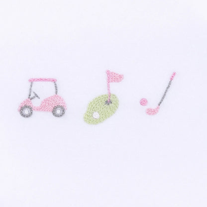 Tiny Tee Time Embroidered Footie: Light Pink