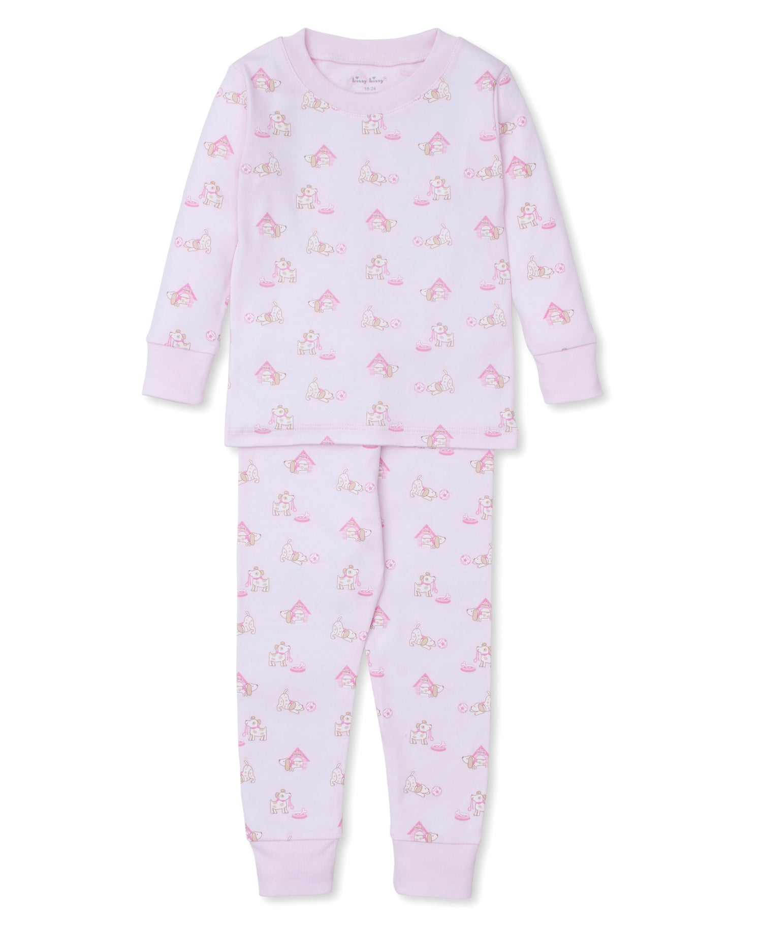 Pups in Action Snug Fit Long Pajamas (2-Piece Set): Light Pink