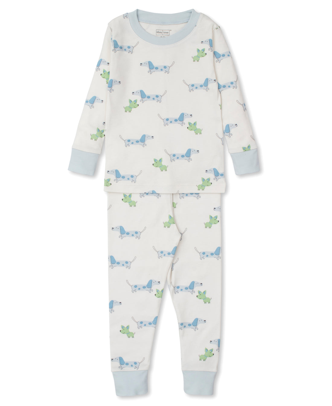 Puppy Fun Printed 2-Piece PJ Set: Blue