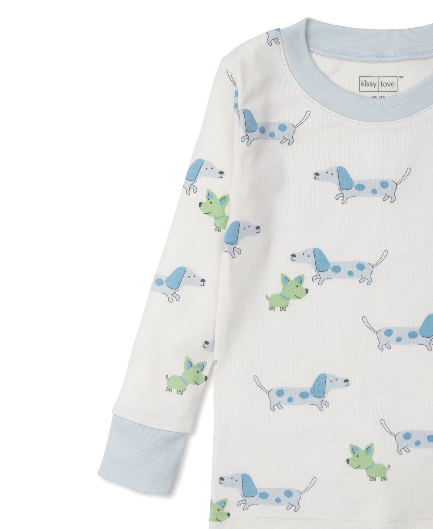 Puppy Fun Printed 2-Piece PJ Set: Blue