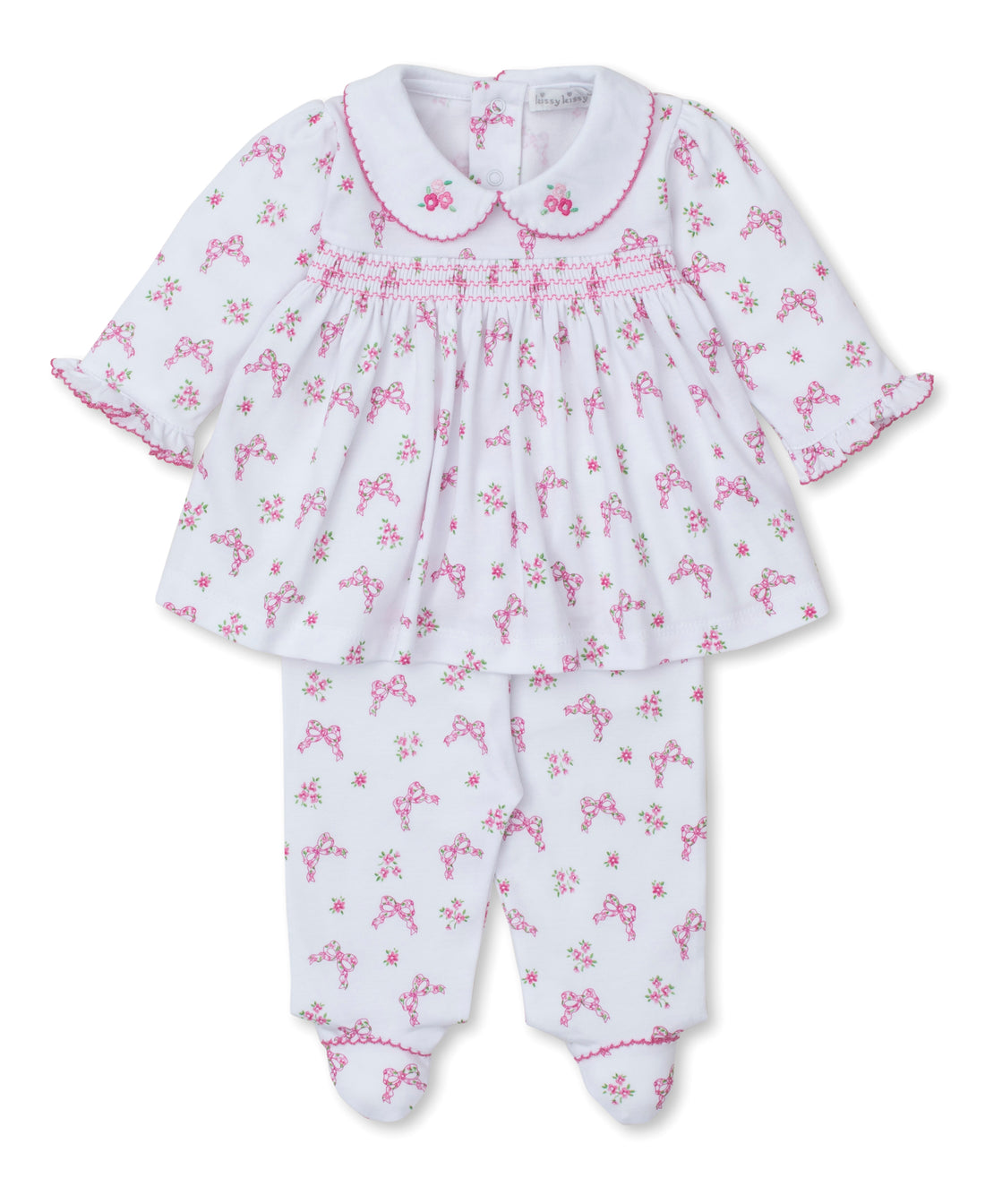 Blooming Bows Footed Pant Set (2-Piece)