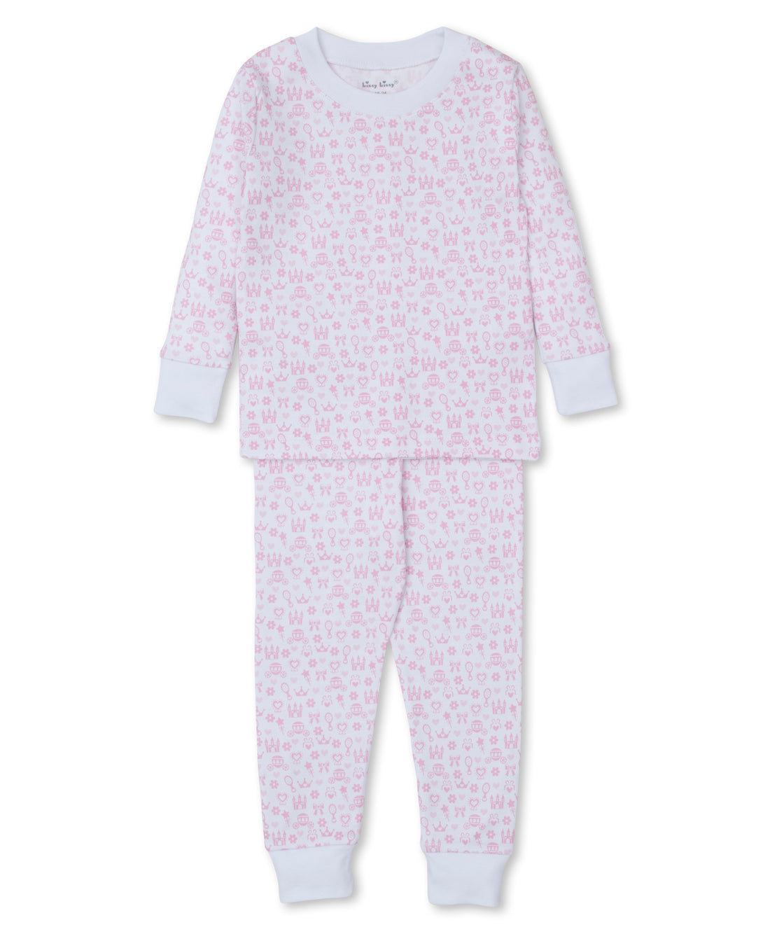 Royal Details Snug Fit Long Pajama Set (2-Piece): Light Pink