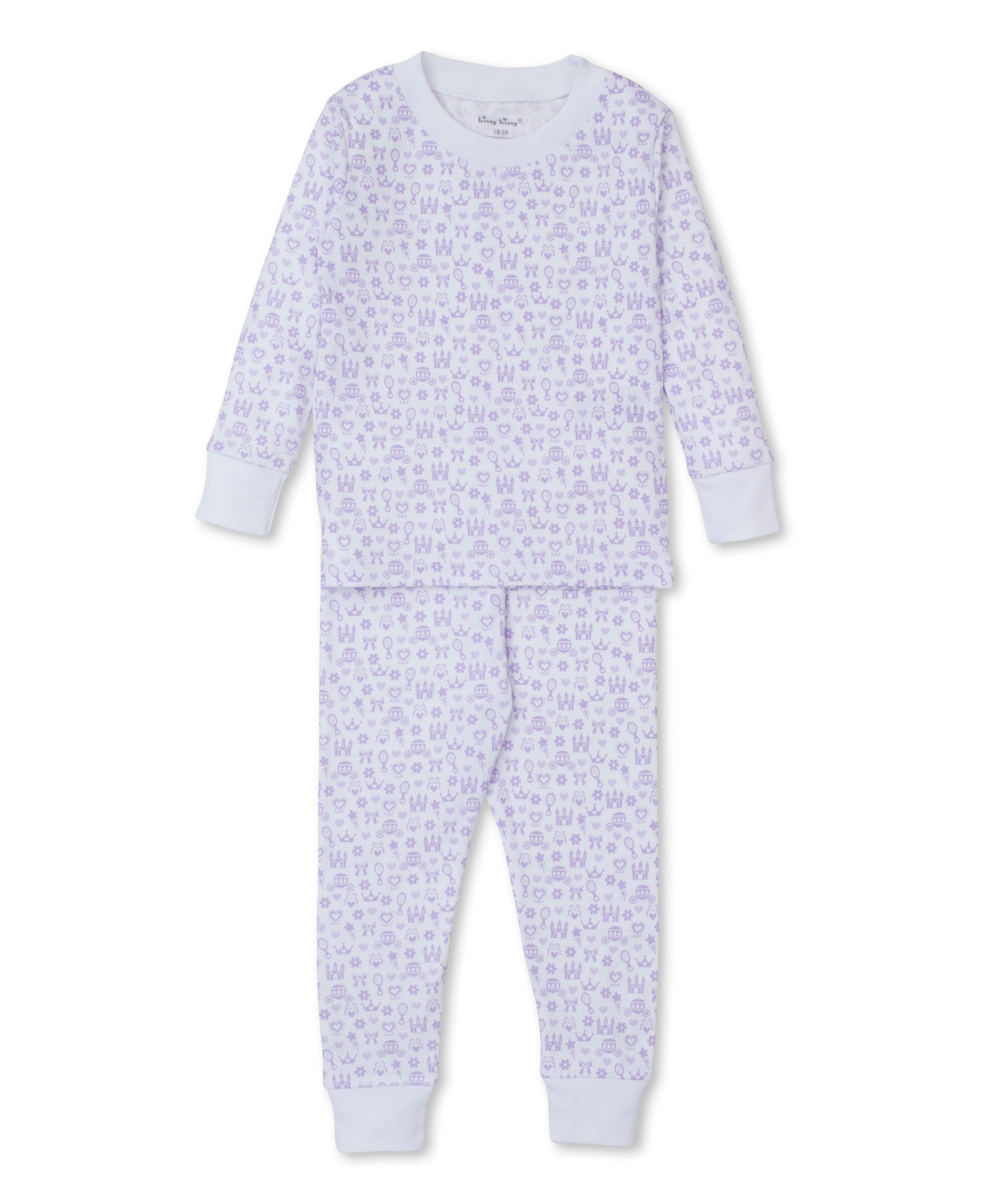 Royal Details Snug Fit Long Pajama Set (2-Piece): Lilac