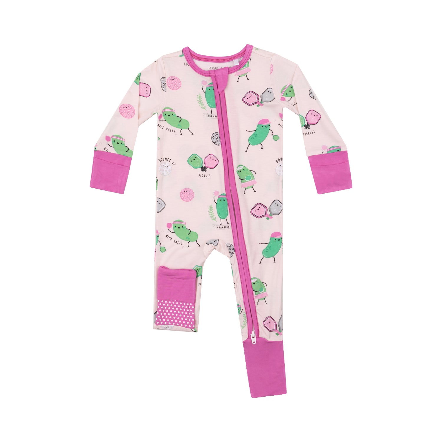 2-Way Zipper Romper: Pink Pickleball