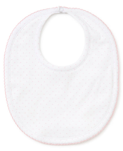 Dots Print Bib: White with Pink