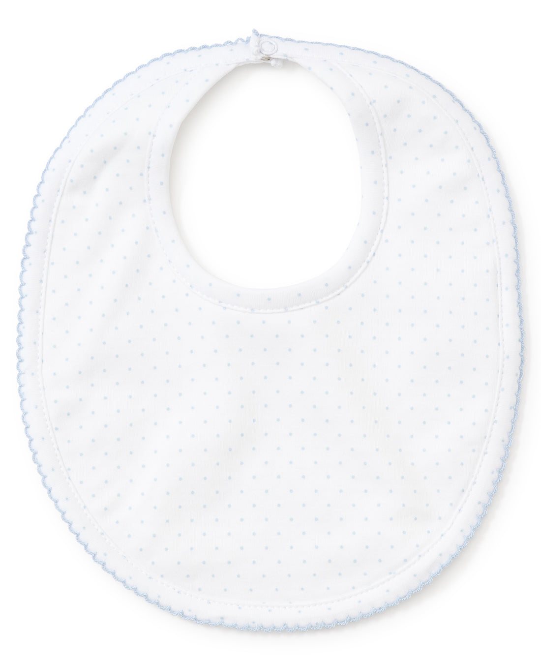 Dots Print Bib: White with Light Blue