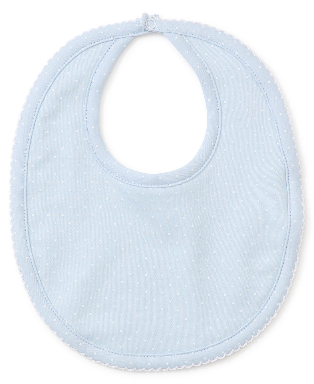 Dots Print Bib: Light Blue with White