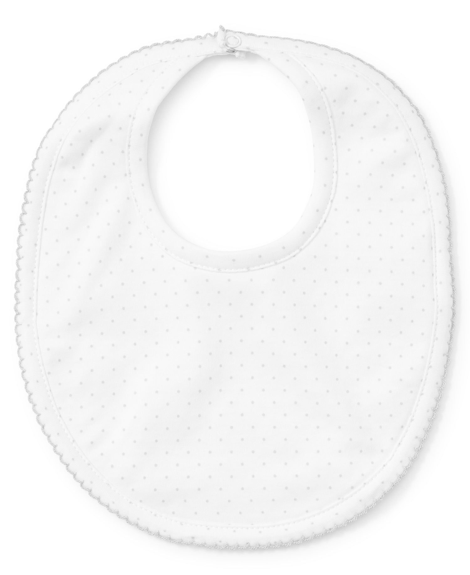 Dots Print Bib: White with Silver