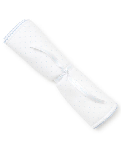 Dots Print Burp Cloth: White with Light Blue