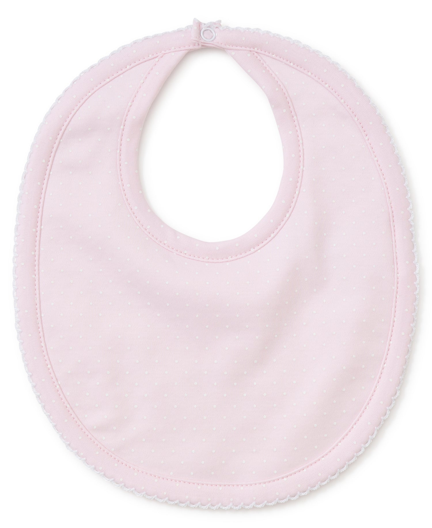 Dots Print Bib: Pink with White