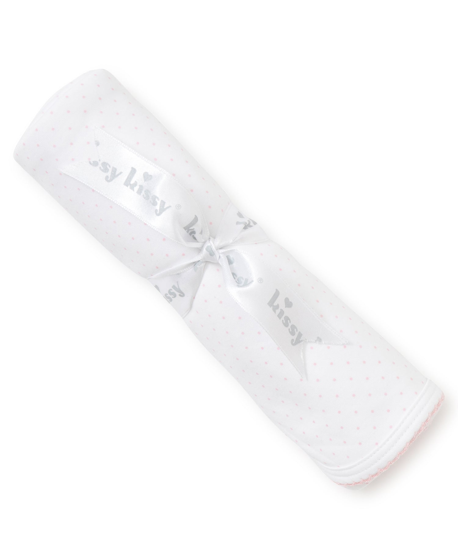 Dots Print Baby Blanket: White with Pink