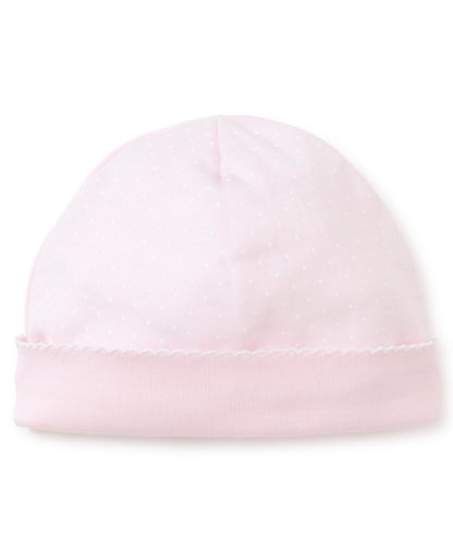 Dots Print Baby Beanie- Pink with White