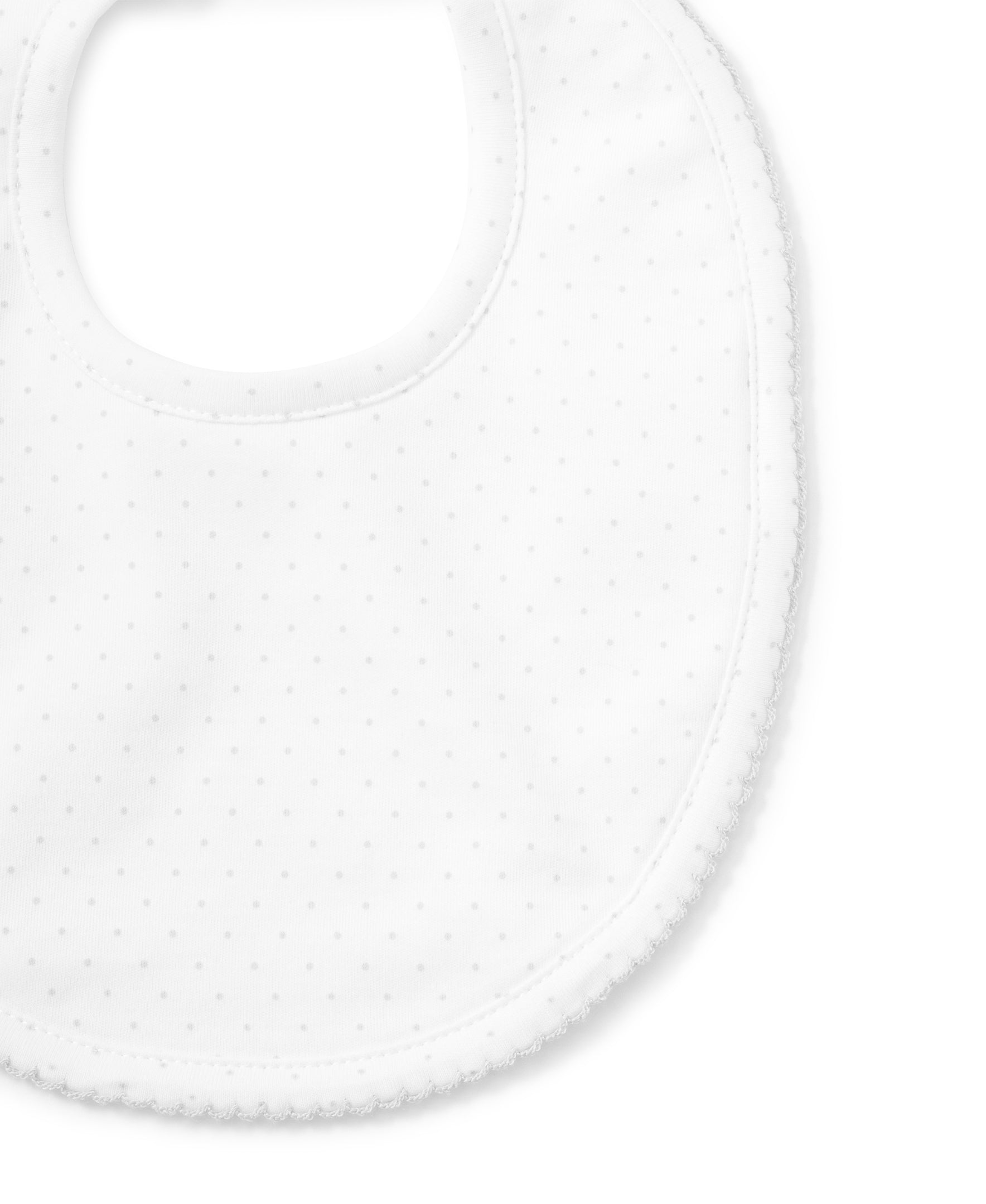 Dots Print Bib: White with Silver