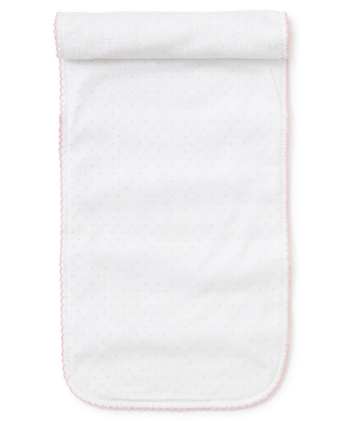 Dots Print Burp Cloth: White with Pink