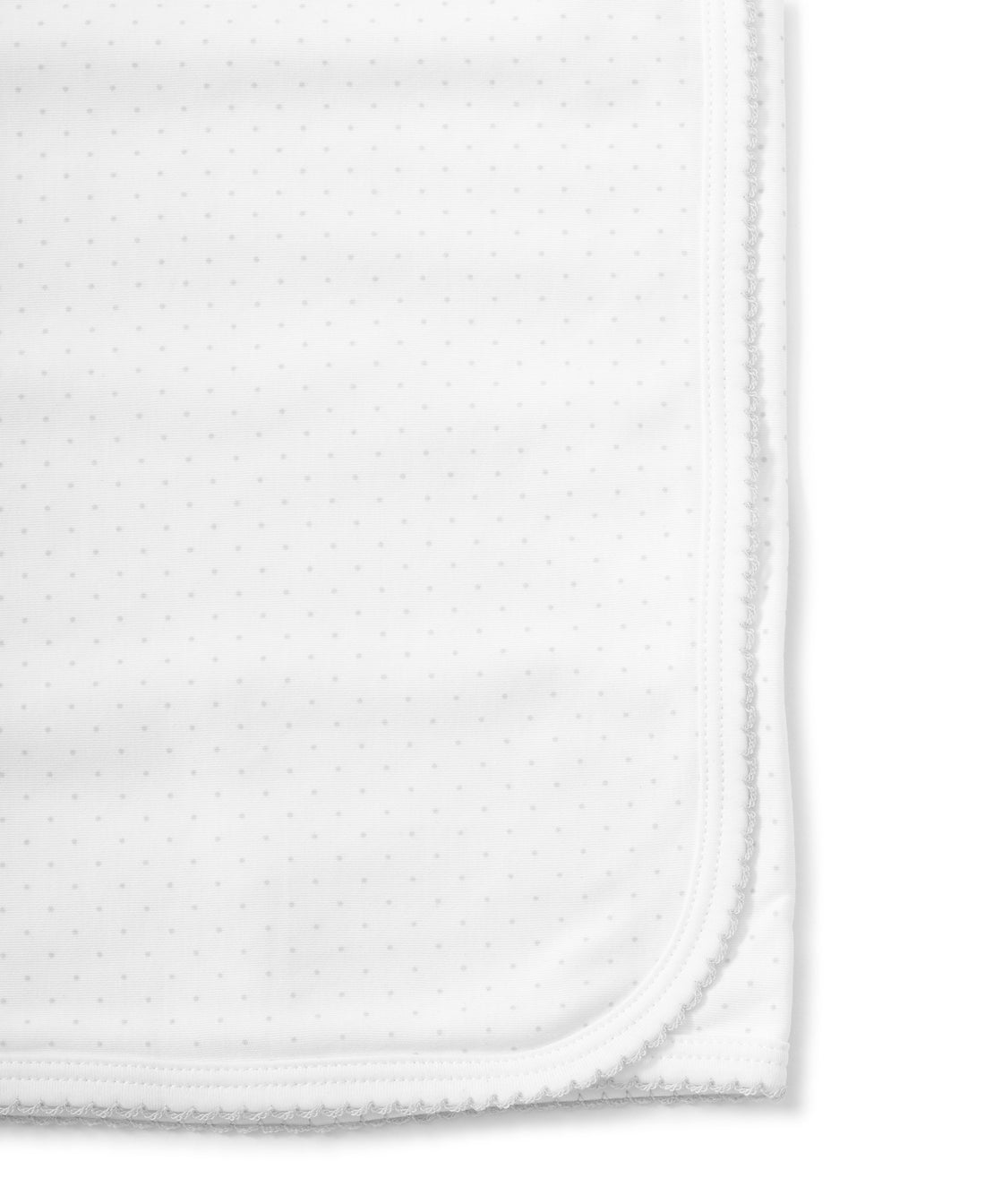 Dots Print Baby Blanket: White with Silver