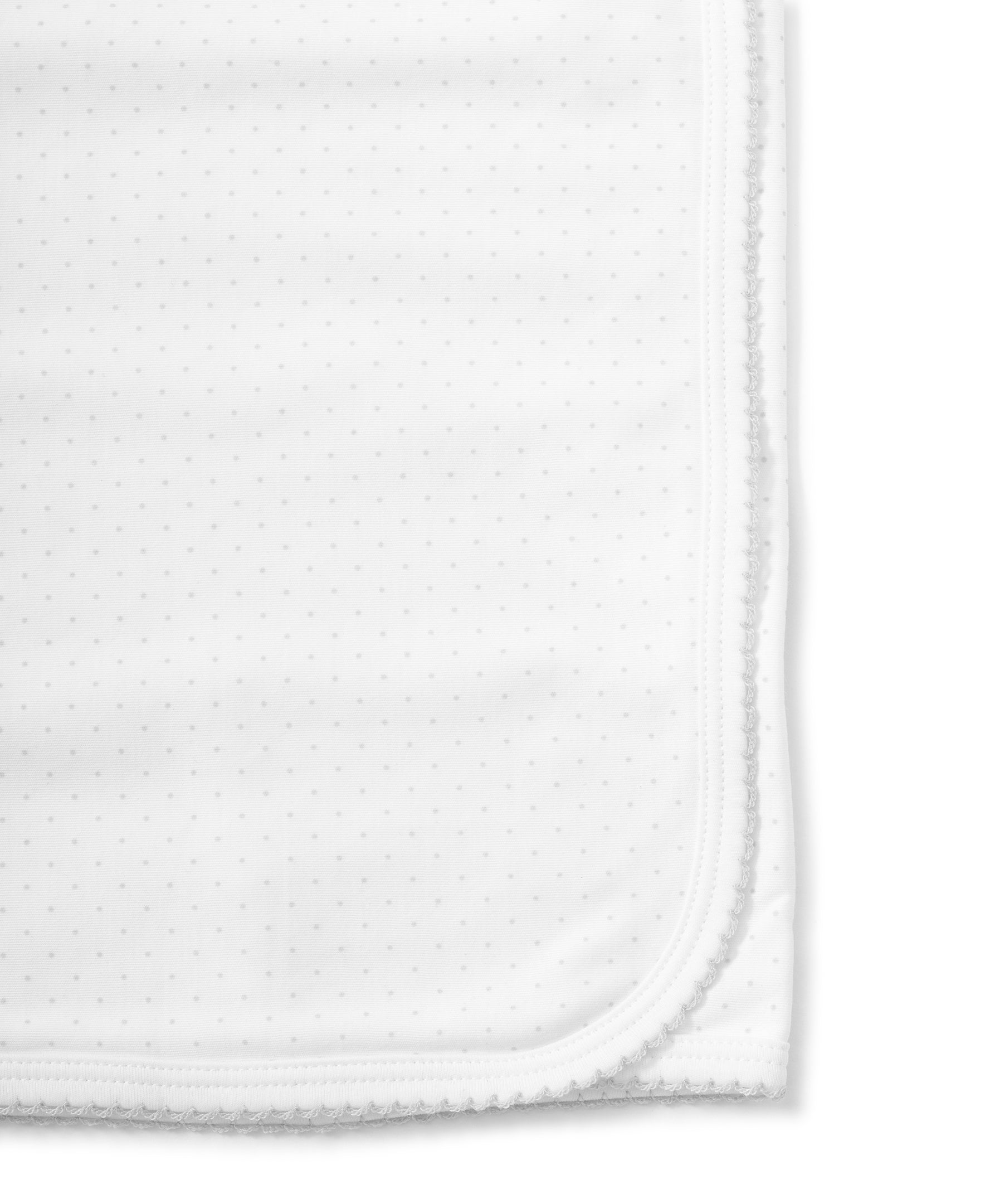 Dots Print Baby Blanket: White with Silver