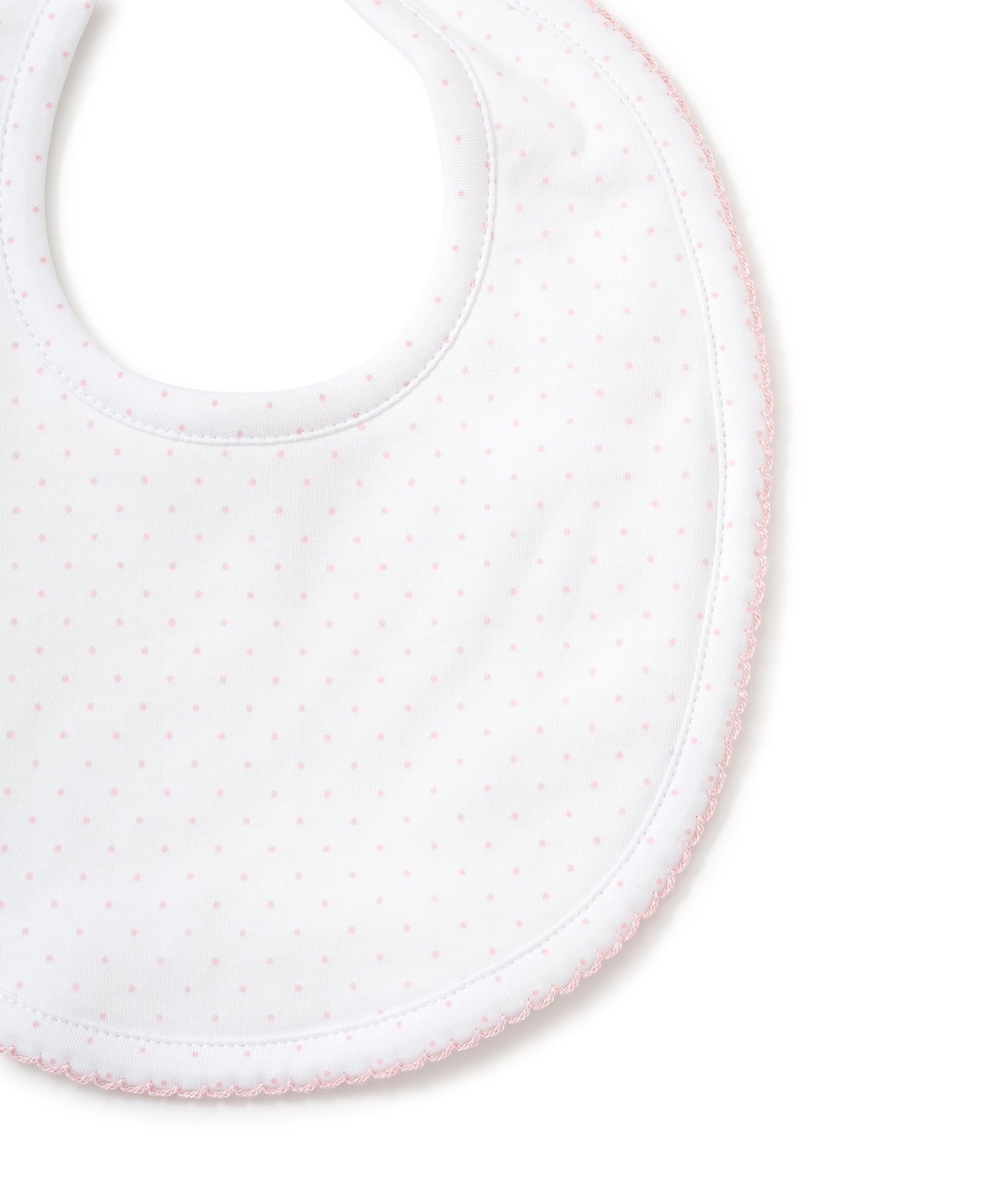 Dots Print Bib: White with Pink