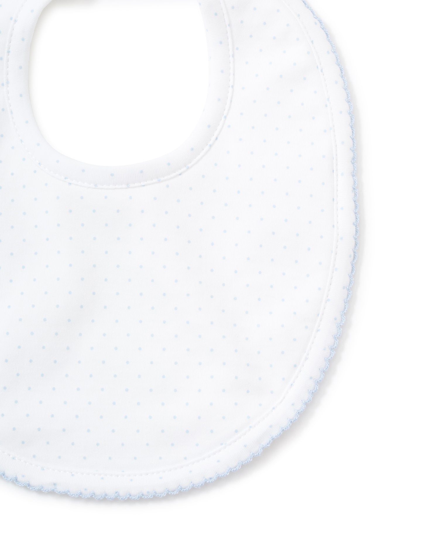 Dots Print Bib: White with Light Blue