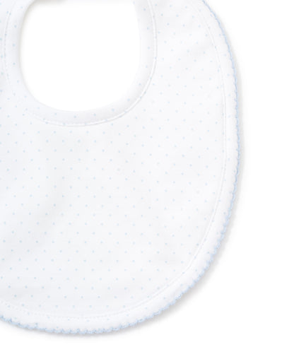 Dots Print Bib: White with Light Blue