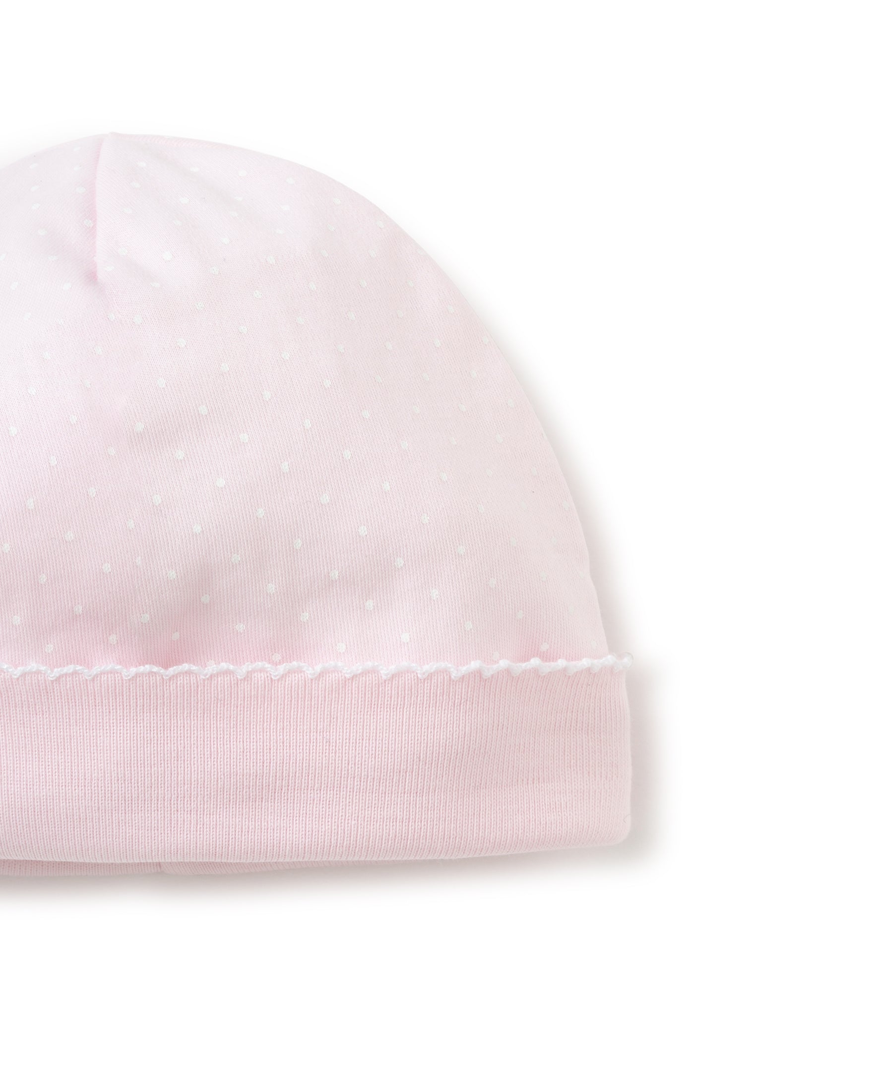 Dots Print Baby Beanie- Pink with White