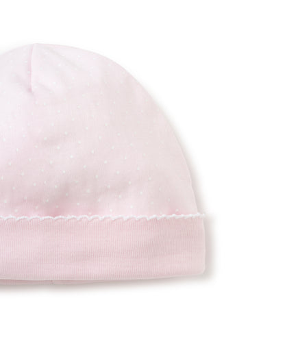 Dots Print Baby Beanie- Pink with White