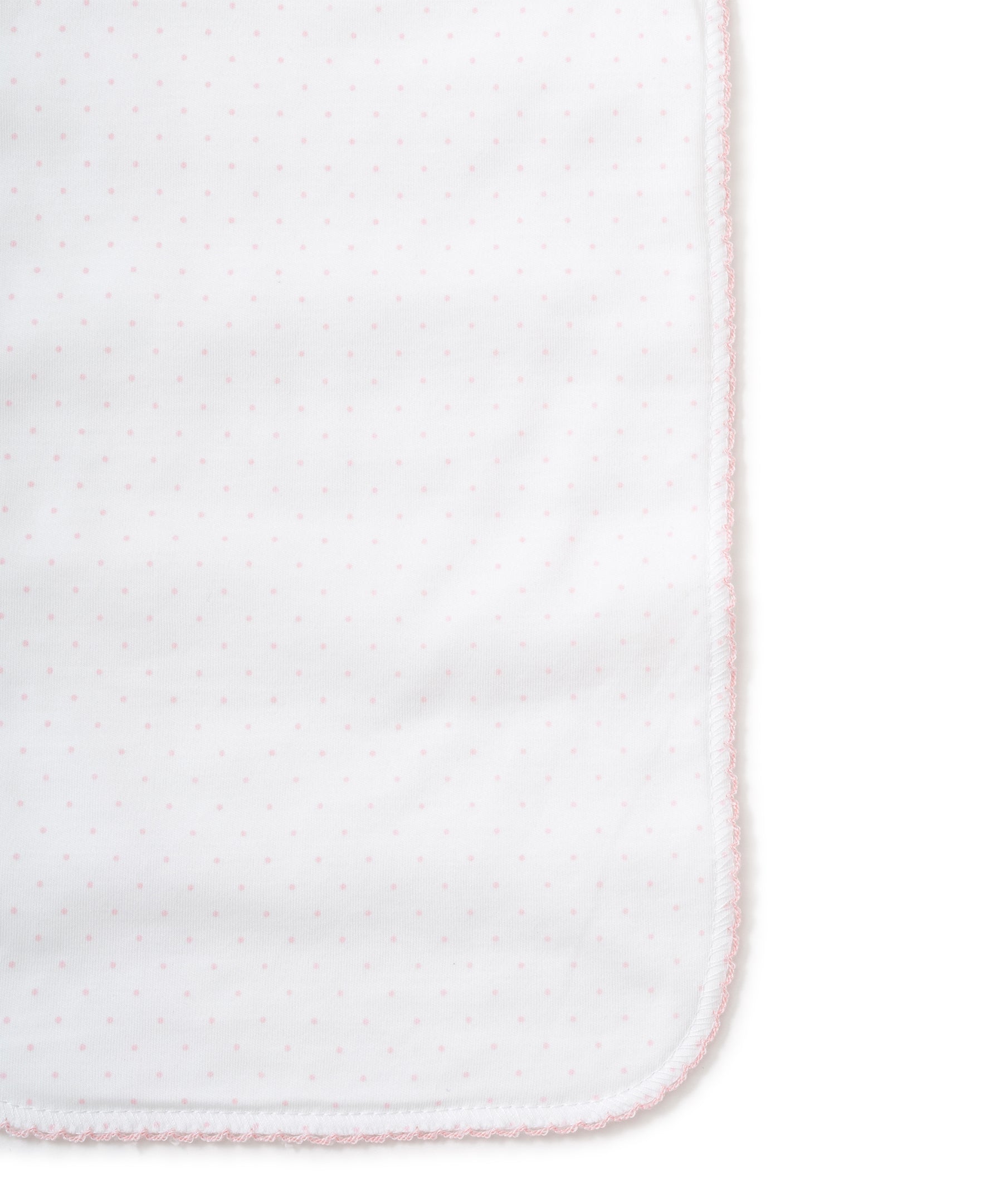 Dots Print Burp Cloth: White with Pink