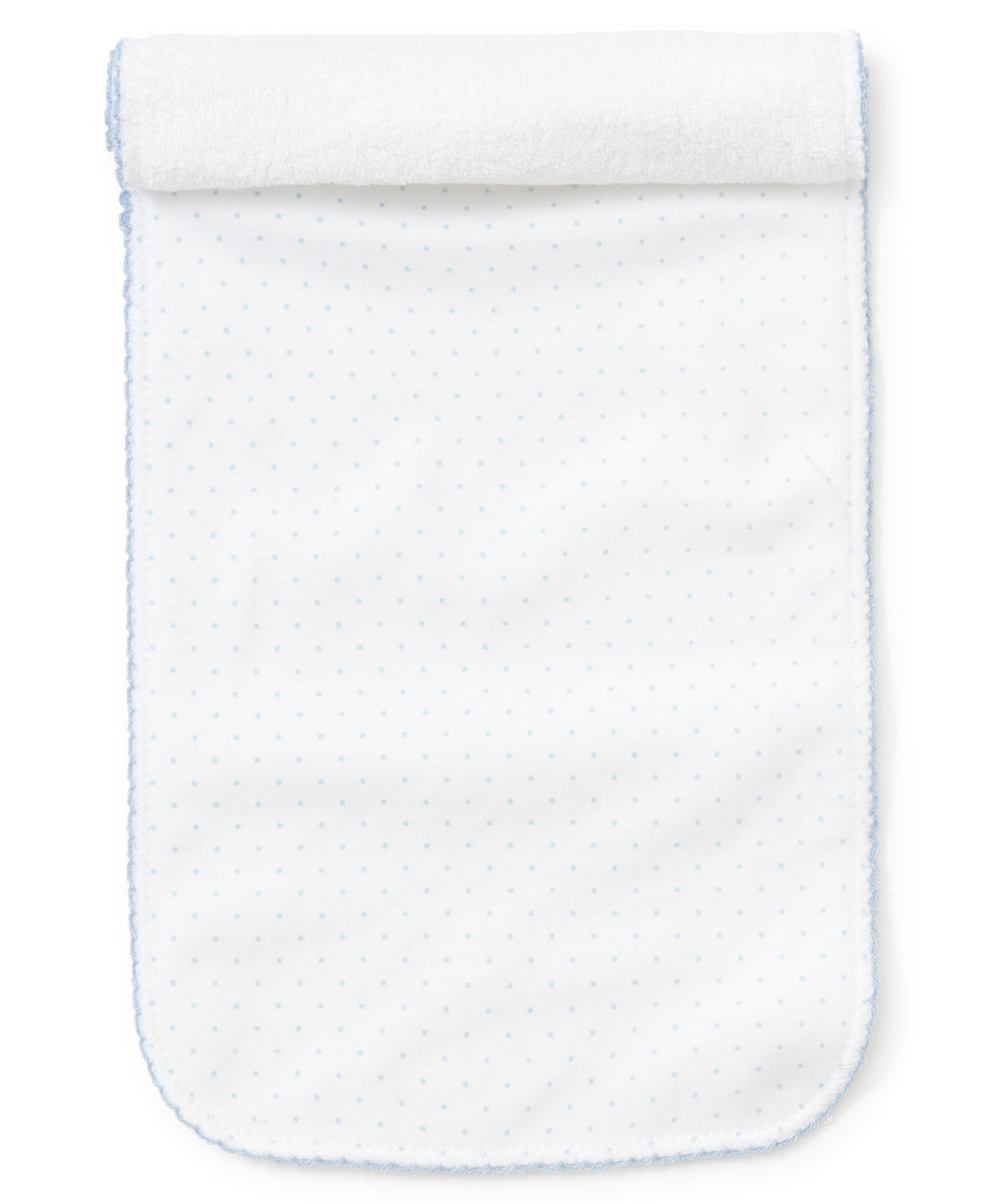 Dots Print Burp Cloth: White with Light Blue