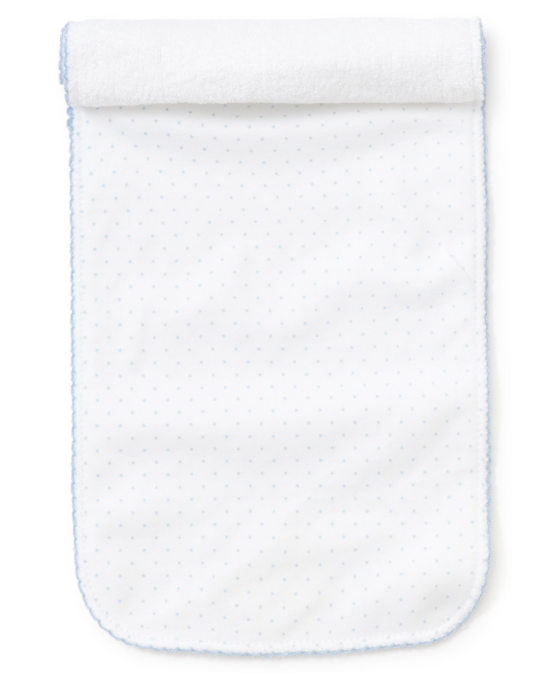 Dots Print Burp Cloth: White with Light Blue